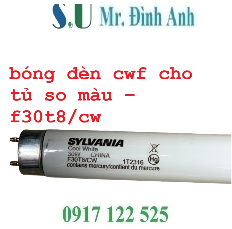 Bóng đèn CWF so màu ngành may mặc & sơn phủ – F30T8/CW Sylvania