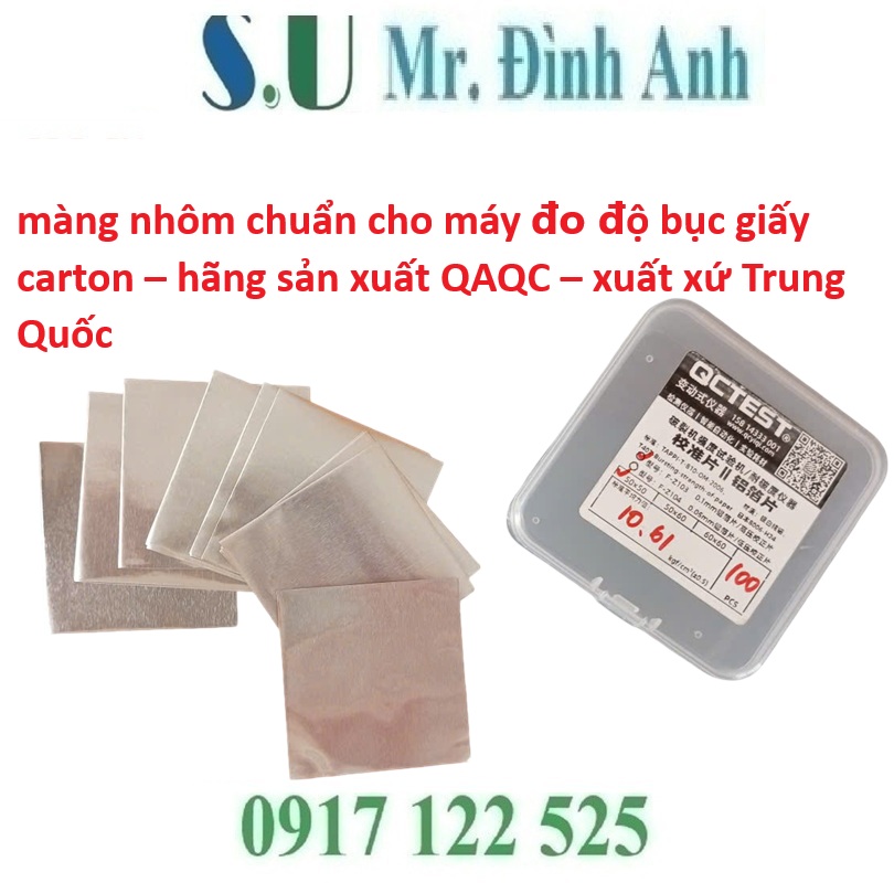Màng nhôm hiệu chuẩn kiểm tra độ bục cho máy đo độ bục giấy và carton