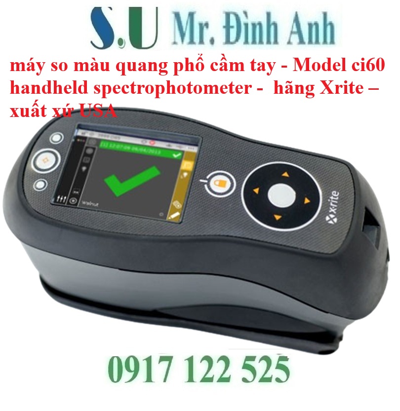 Máy So Màu Quang Phổ Cầm Tay X-Rite Ci60: Chuẩn Màu Sơn, Bao Bì, May Mặc