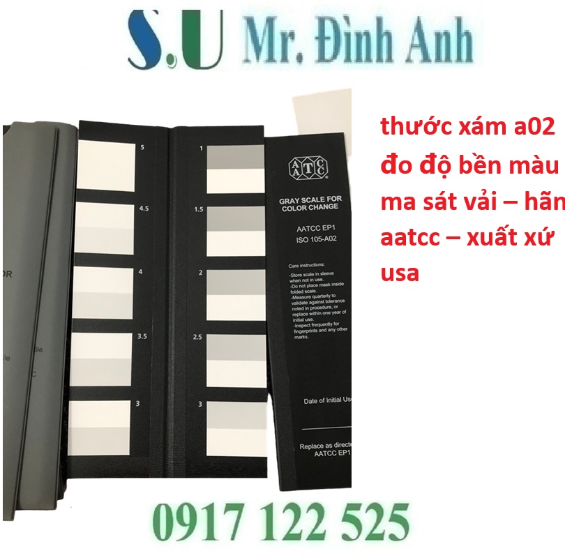 Thước Xám A02 AATCC: Hướng Dẫn Sử Dụng Cho Kiểm Tra Bền Màu Ma Sát Của Vải