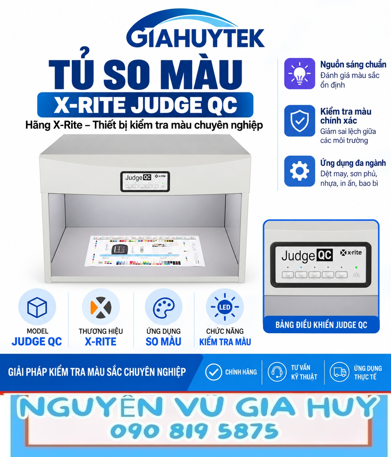Tủ so màu X-Rite Judge QC phục vụ kiểm tra màu